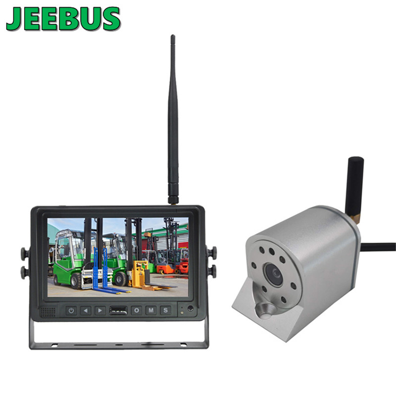 HD Night Vision Vandtæt 7 tommer trådløst kamera DVR-monitor system til gaffeltruck